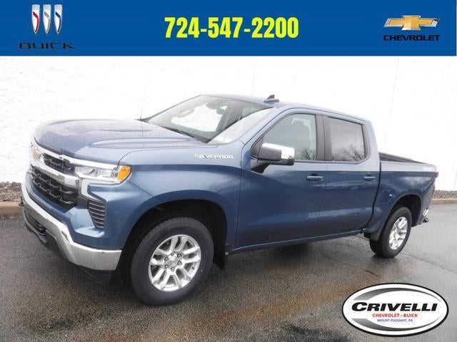 2024 Chevrolet Silverado 1500 LT (2FL) in Lakeshore Blue Metallic — front three-quarter view