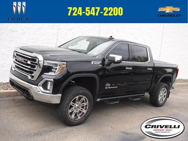 2019 GMC Sierra 1500 SLT in Onyx Black — front three-quarter view