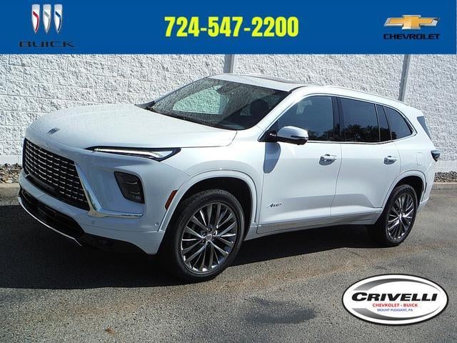 2026 Buick Enclave Avenir in Iridescent White Tricoat — front three-quarter view